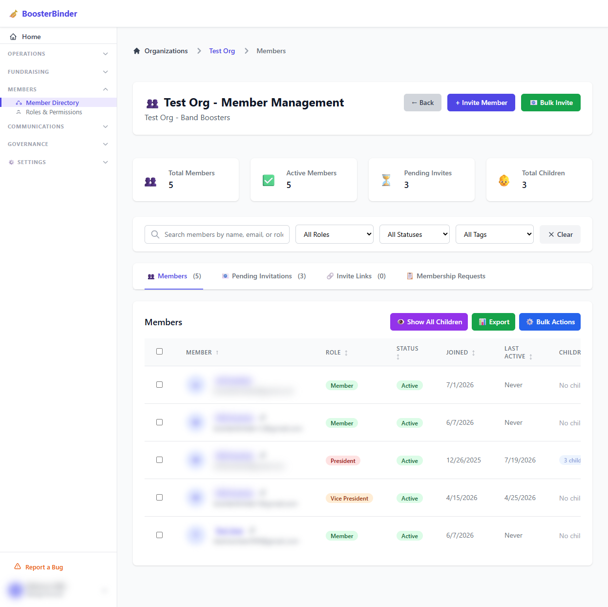Member Directory Screenshot