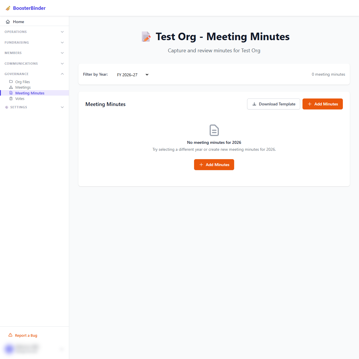 Meeting Minutes Screenshot