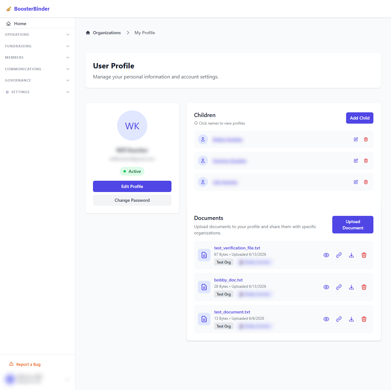 User Profile Screenshot